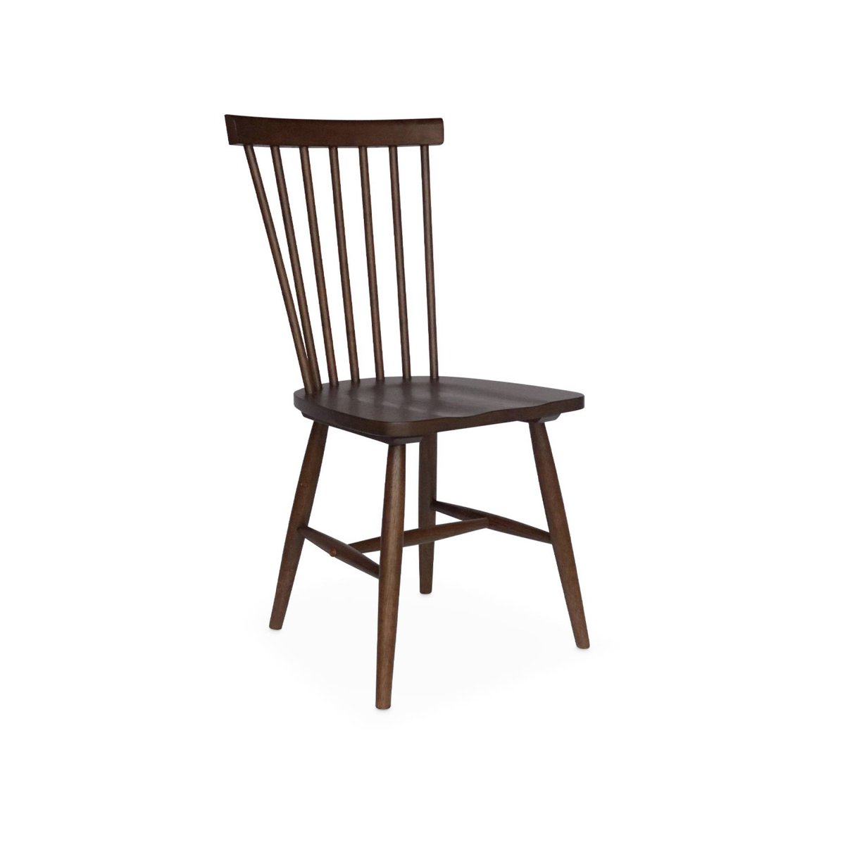 Chaise à barreaux bois d'hévéa (lot de 4) ROMIE noyer, SWEEEK