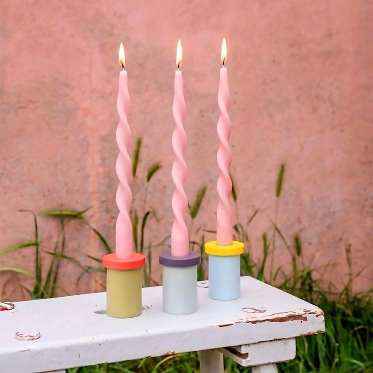 Bougie spirale 40cm rose, ORIGINALHOME