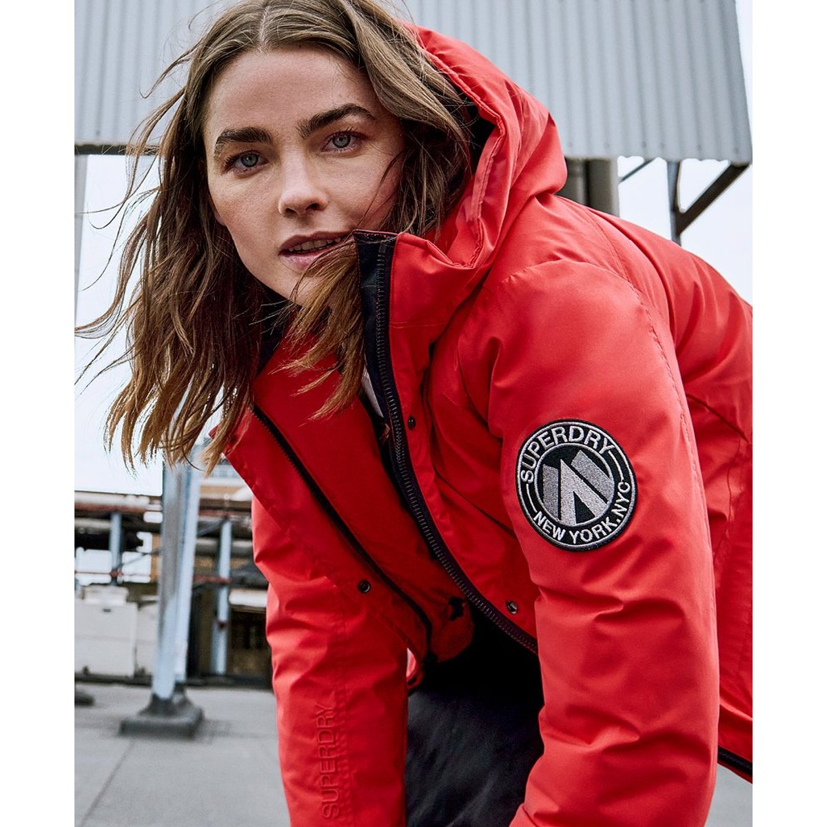 Parka matelassée City rouge soleil couchant, SUPERDRY