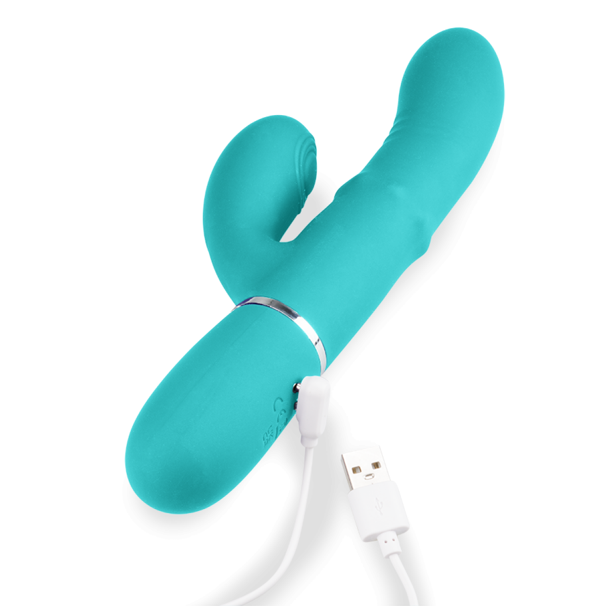 Vibromasseur puissant rabbit percuteur Climax turquoise, LOVE AND VIBES