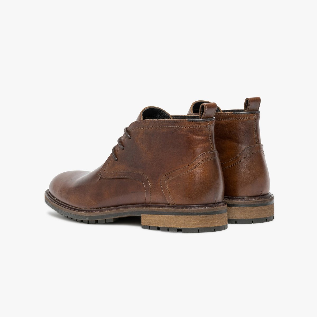 Boots À Talon en cuir CHESTER cognac cognac vintage, BOCAGE