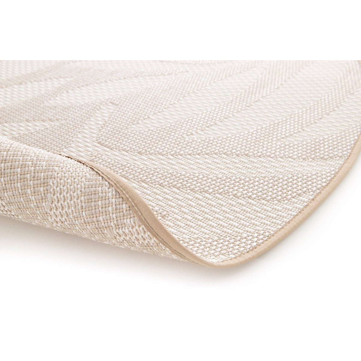Tapis rond intérieur extérieur fibres recyclées HAVANA beige sable, AFK LIVING