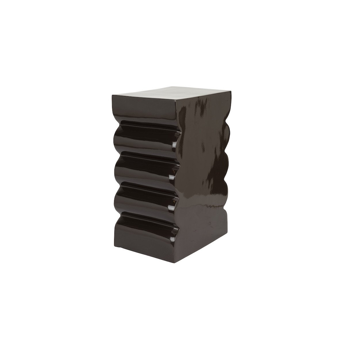 Tabouret en aluminium brillant - CURVES noir, ZUIVER