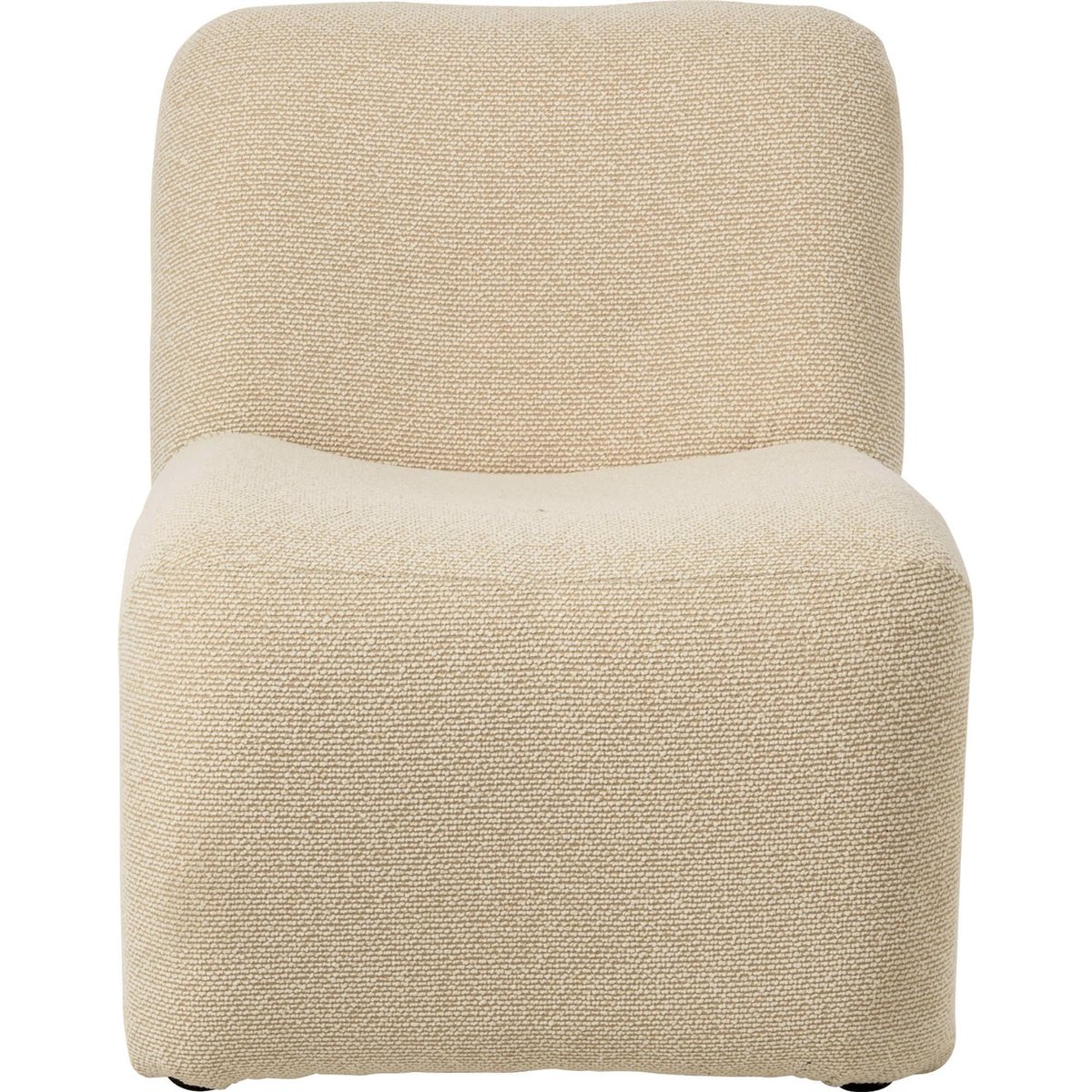 Chaise longue en tissu bouclé écru, RECOLLECTION