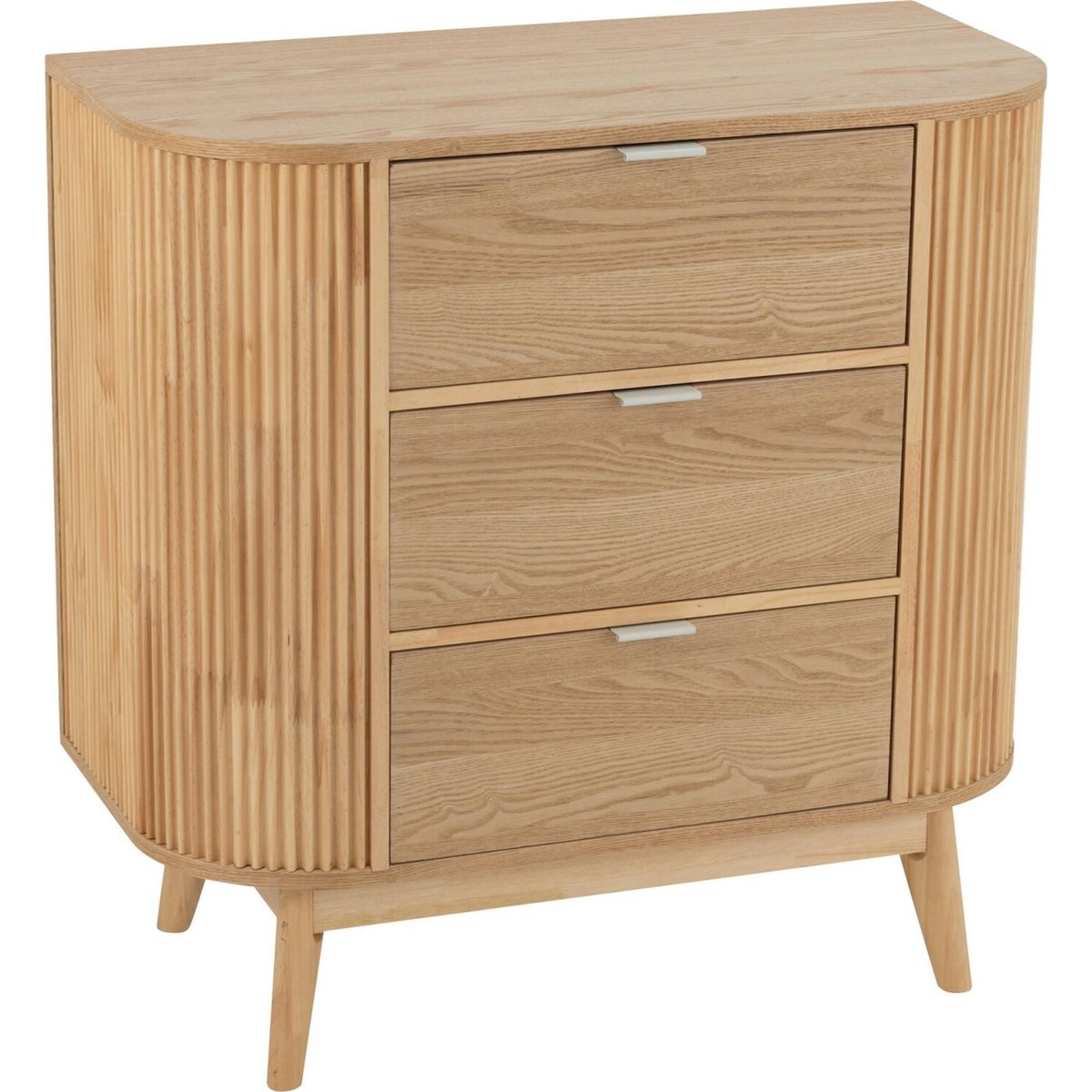 Commode arrondie en bois de pin naturel, RECOLLECTION