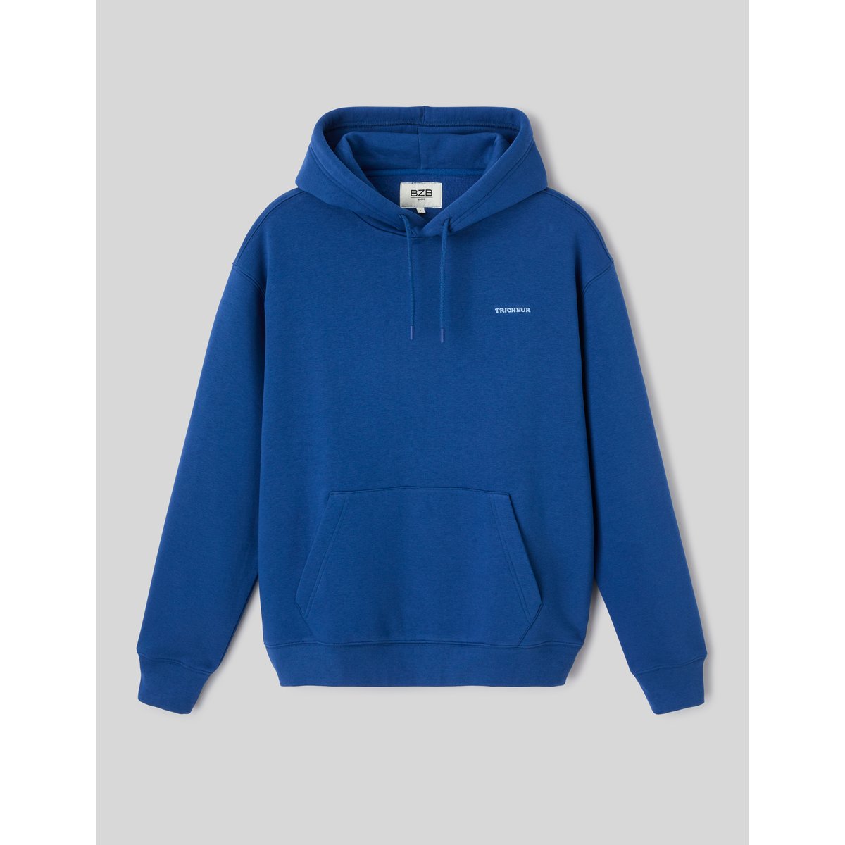 Sweat borderie poitrine bleu foncé, BZB