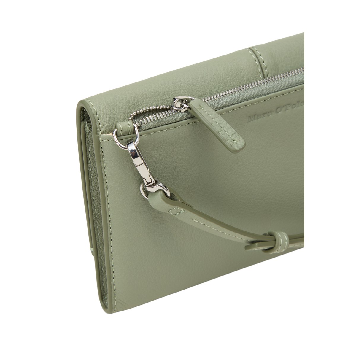 Sac à bandoulière 2en1 en cuir de vache finement grainé vert, MARC O'POLO