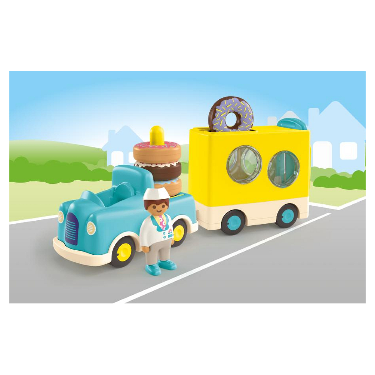 71702 - Camion de donuts junior jaune, PLAYMOBIL