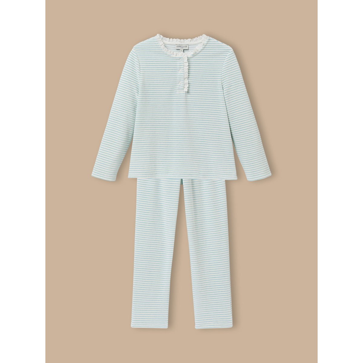 Pyjama en velours rayé rayure bleue, CYRILLUS