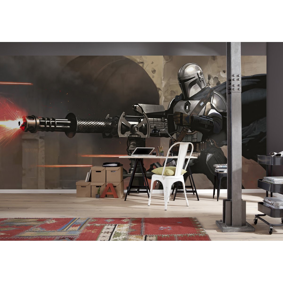 Papier peint Komar - Star Wars The Mandalorian Blaster - 500 x 250 cm couleur unique, HEXOA
