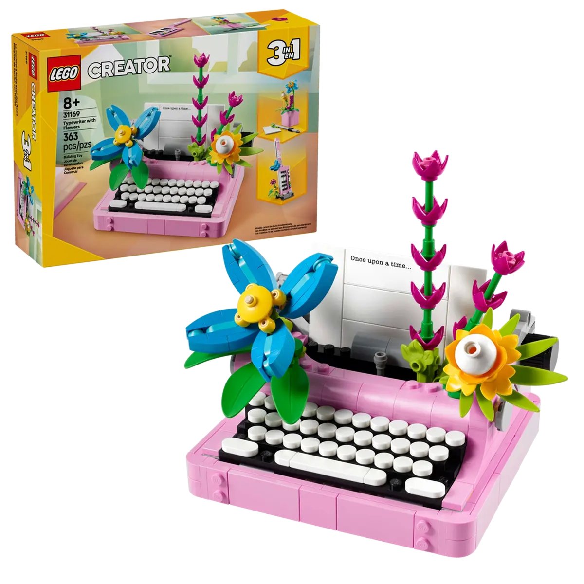 LEGO Creator - Machine à écrire florale 3-en-1 - 31169 pour enfants multicolore, LEGO