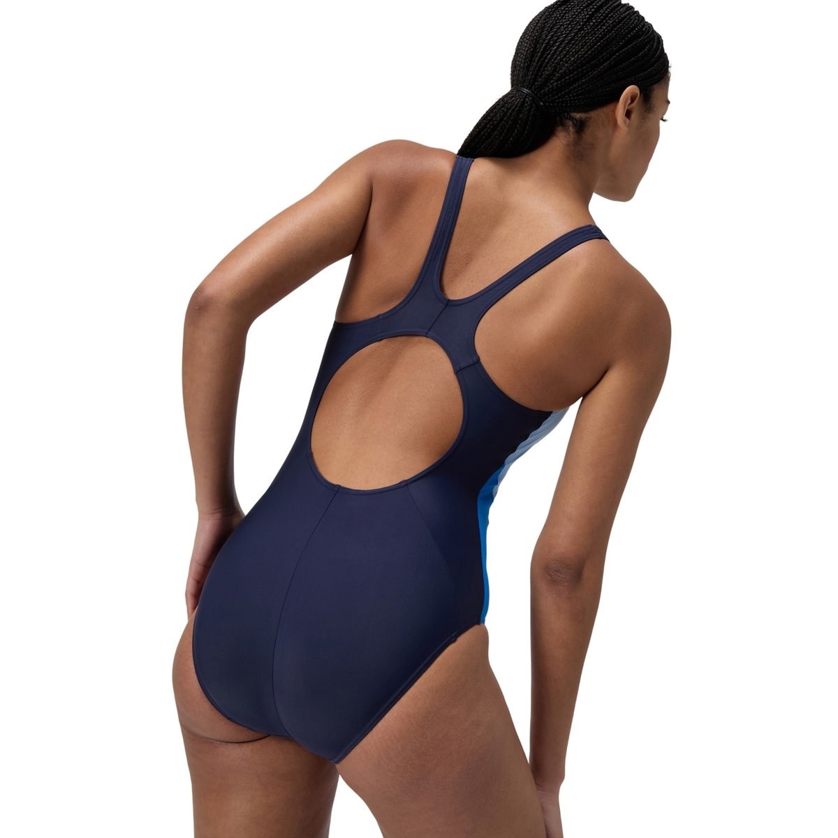 Maillot de bain 1 pièce dos nageur motif/style blocs de couleurs bleu, SPEEDO