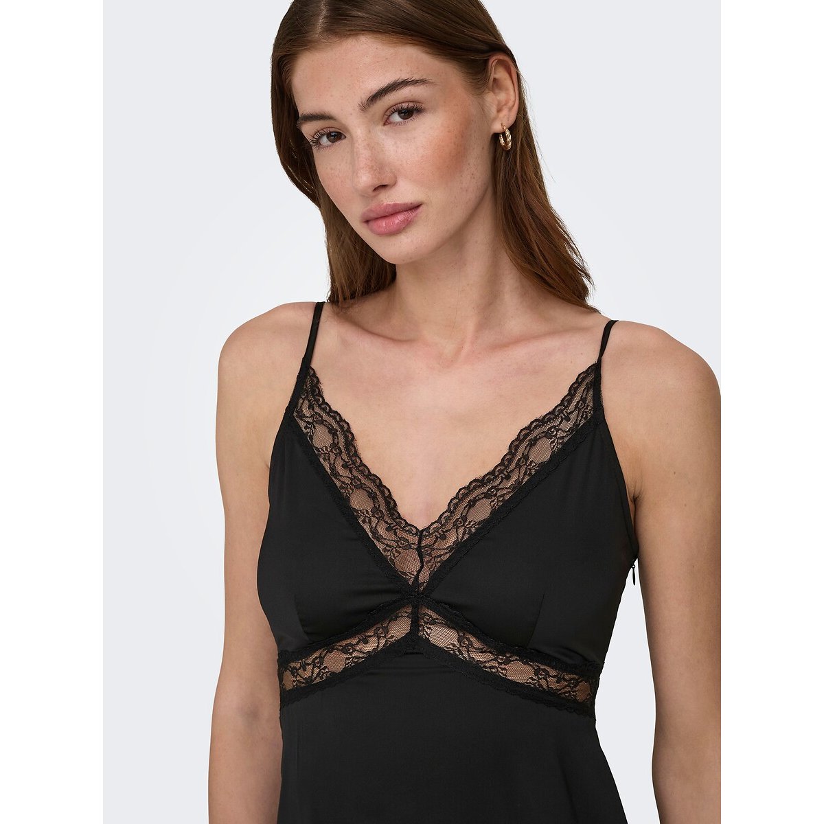 Robe longue à bretelles noir, ONLY
