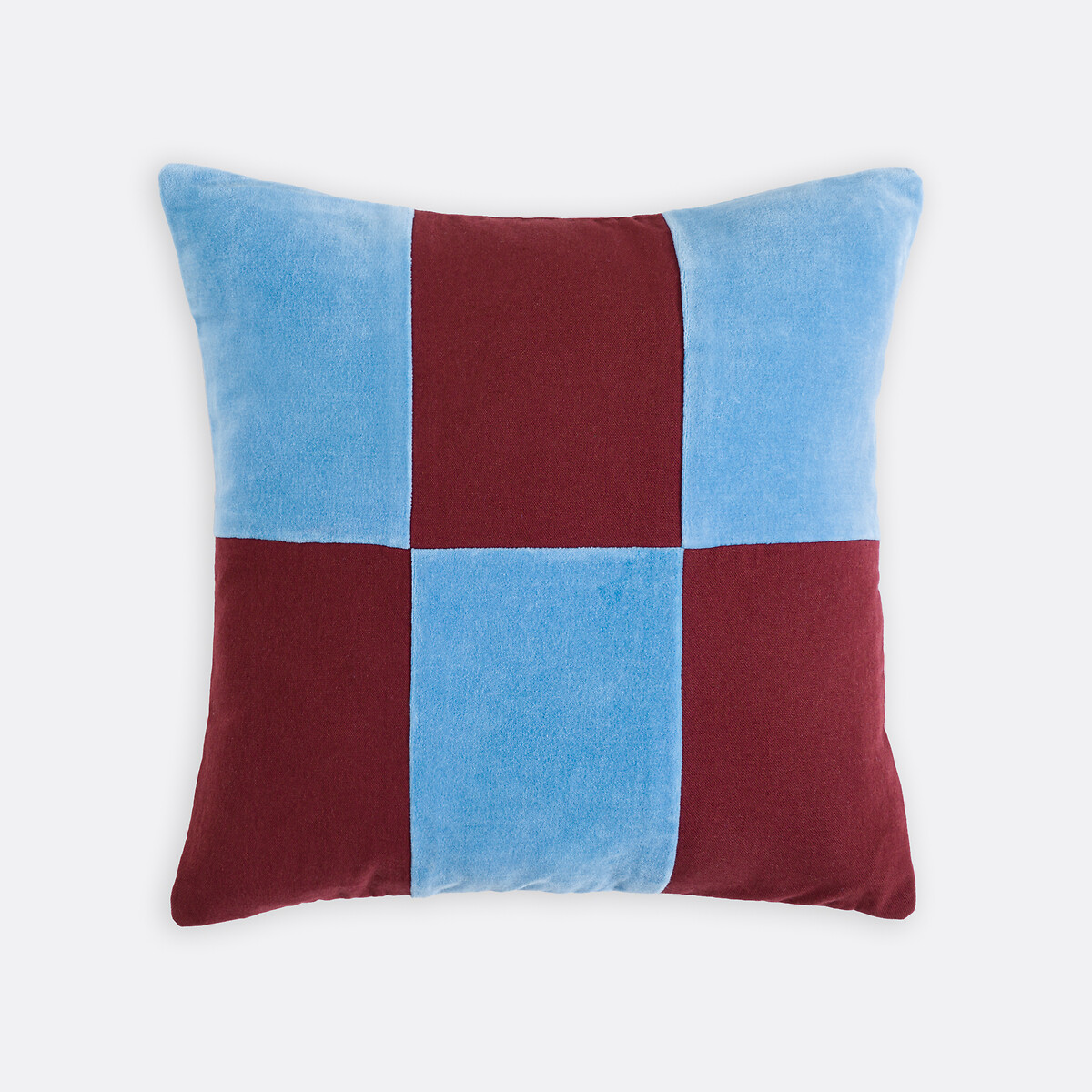 Housse de coussin en velours, TABAKA bleu/bordeaux, LA REDOUTE INTERIEURS