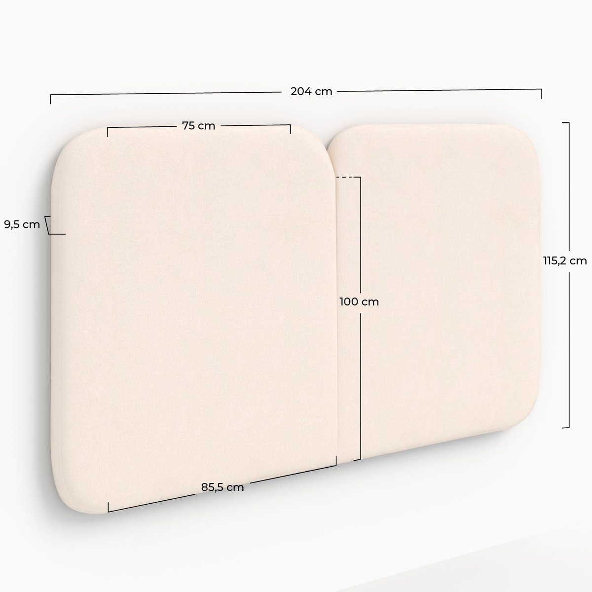 Tête de lit en tissu 160 cm - ETNA blanc, MAISON PAVANE