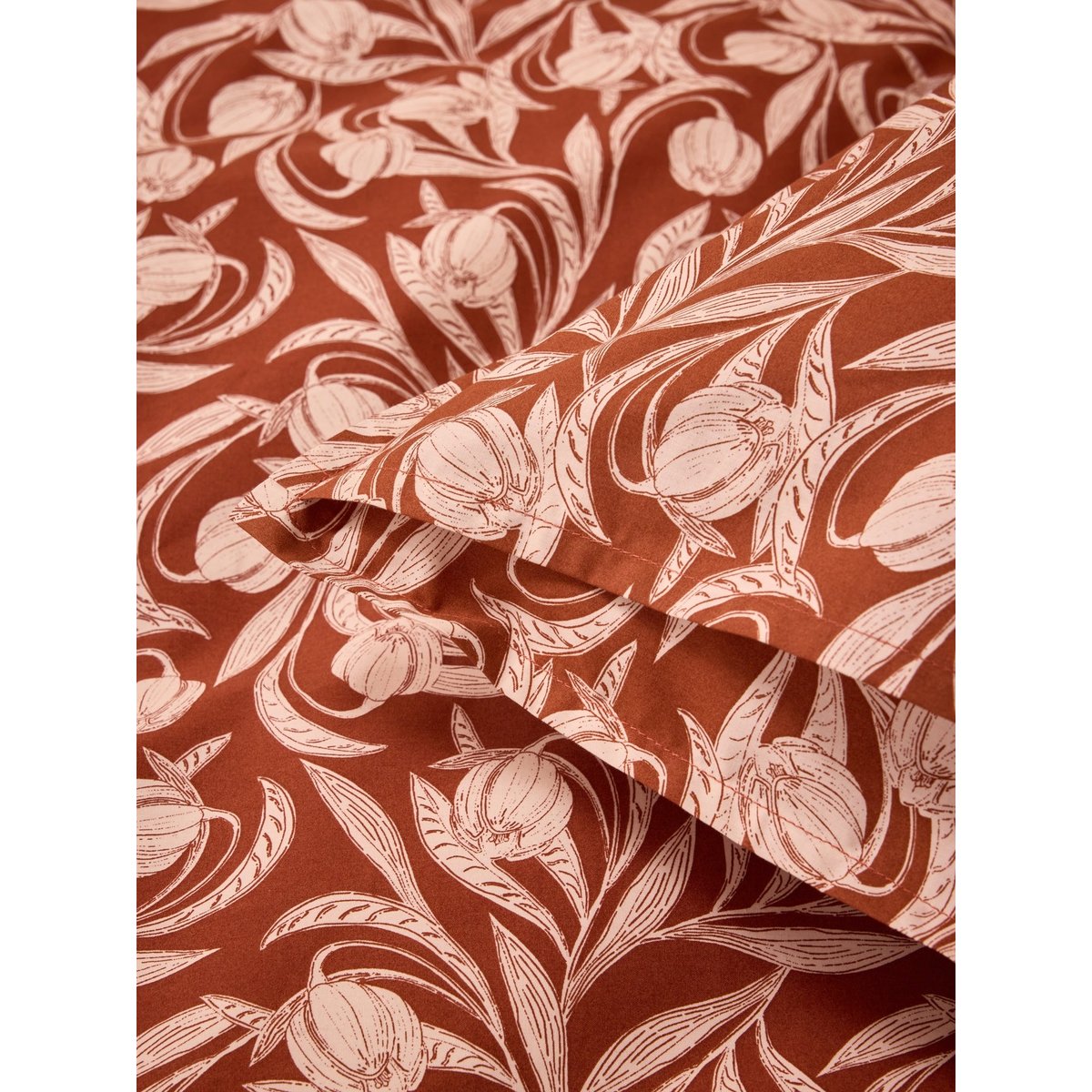 Taie d'oreiller percale de coton "Lucie" bordeaux, CYRILLUS