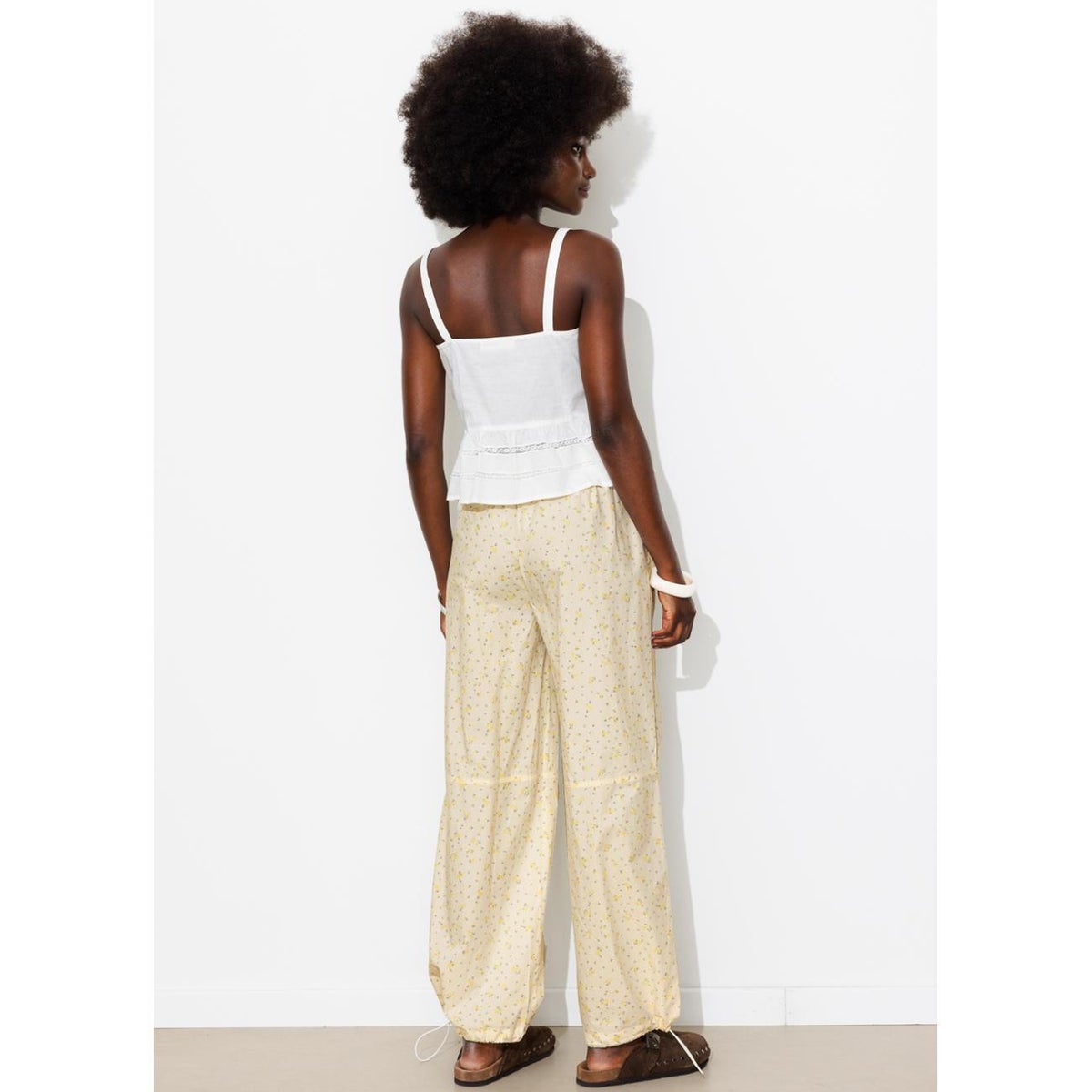 Pantalon parachute fleuri imprimé multicolore, PROMOD