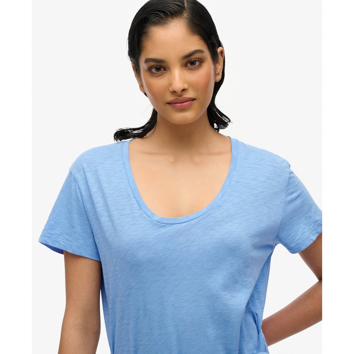 Robe portefeuille midi flammée bleu jacinthe, SUPERDRY