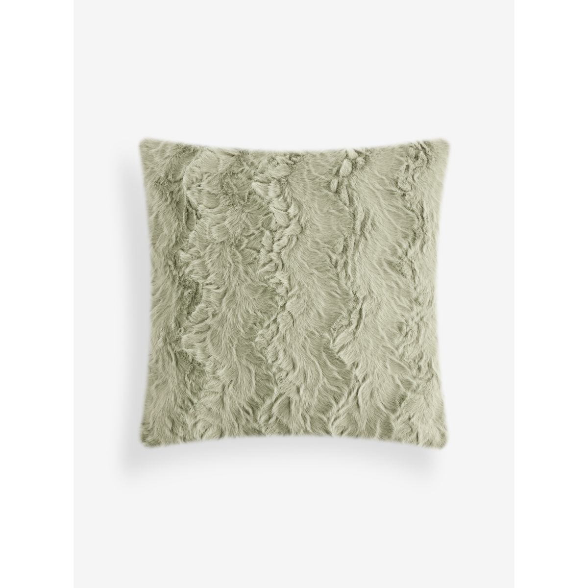 Coussin douillet en imitation fourrure à motif vert sauge, NEXT