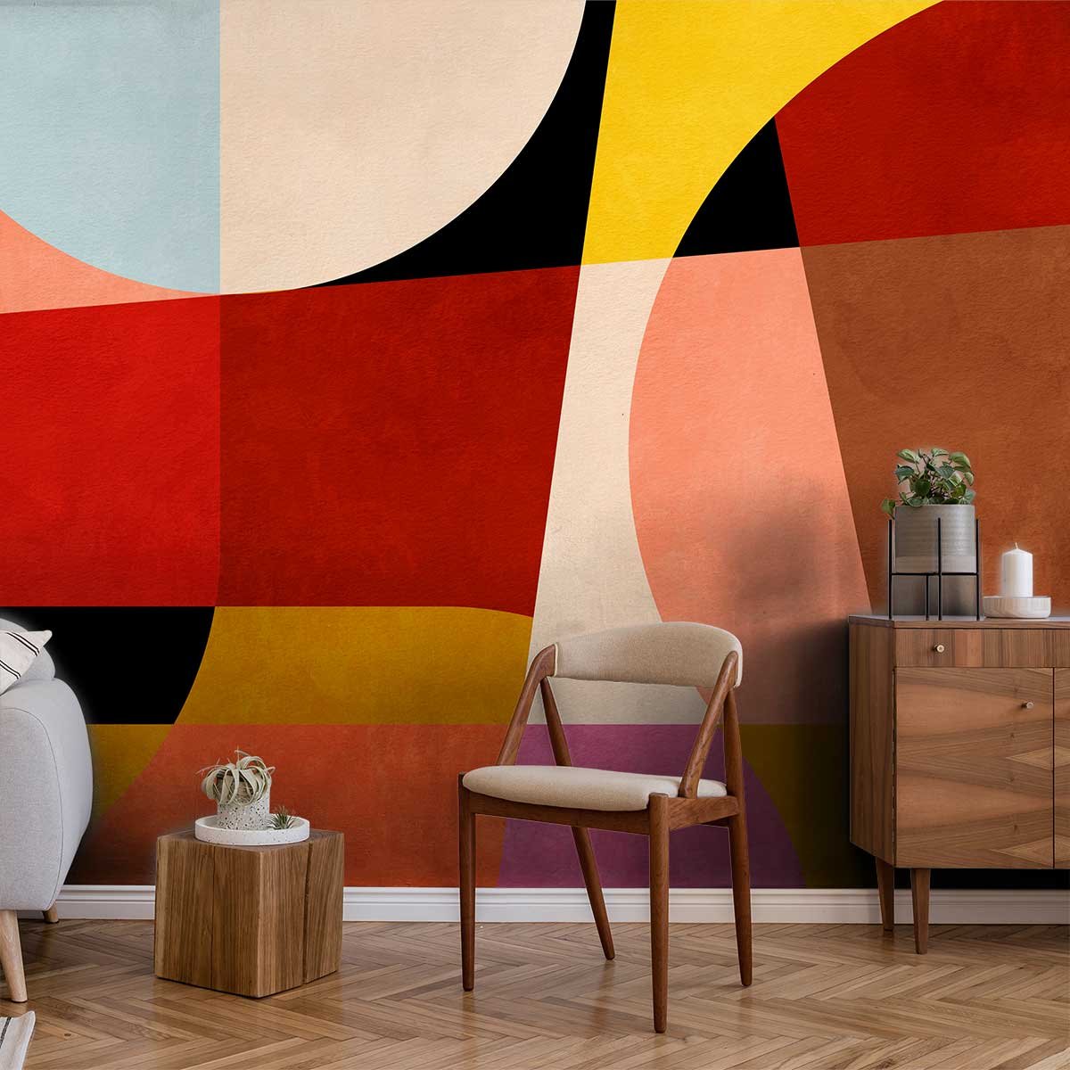 Papier peint mur joyeux intissé, HEXOA