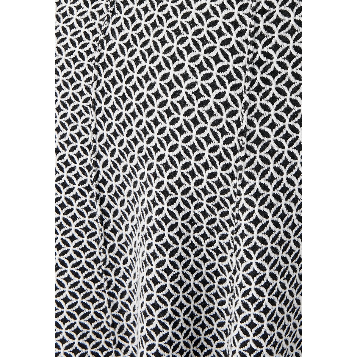 Jupe évasée maille jacquard noir géométrique, DAMART