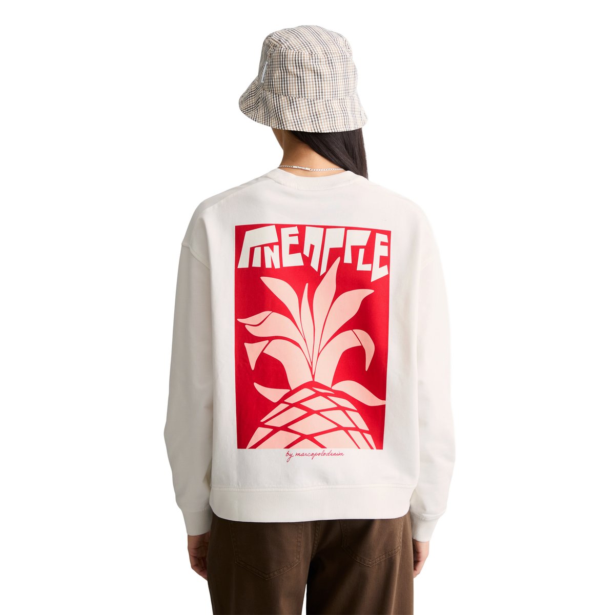 Sweat-shirt surdimensionné avec un imprimé marquant dans le dos blanc naturel, MARC O’POLO DENIM