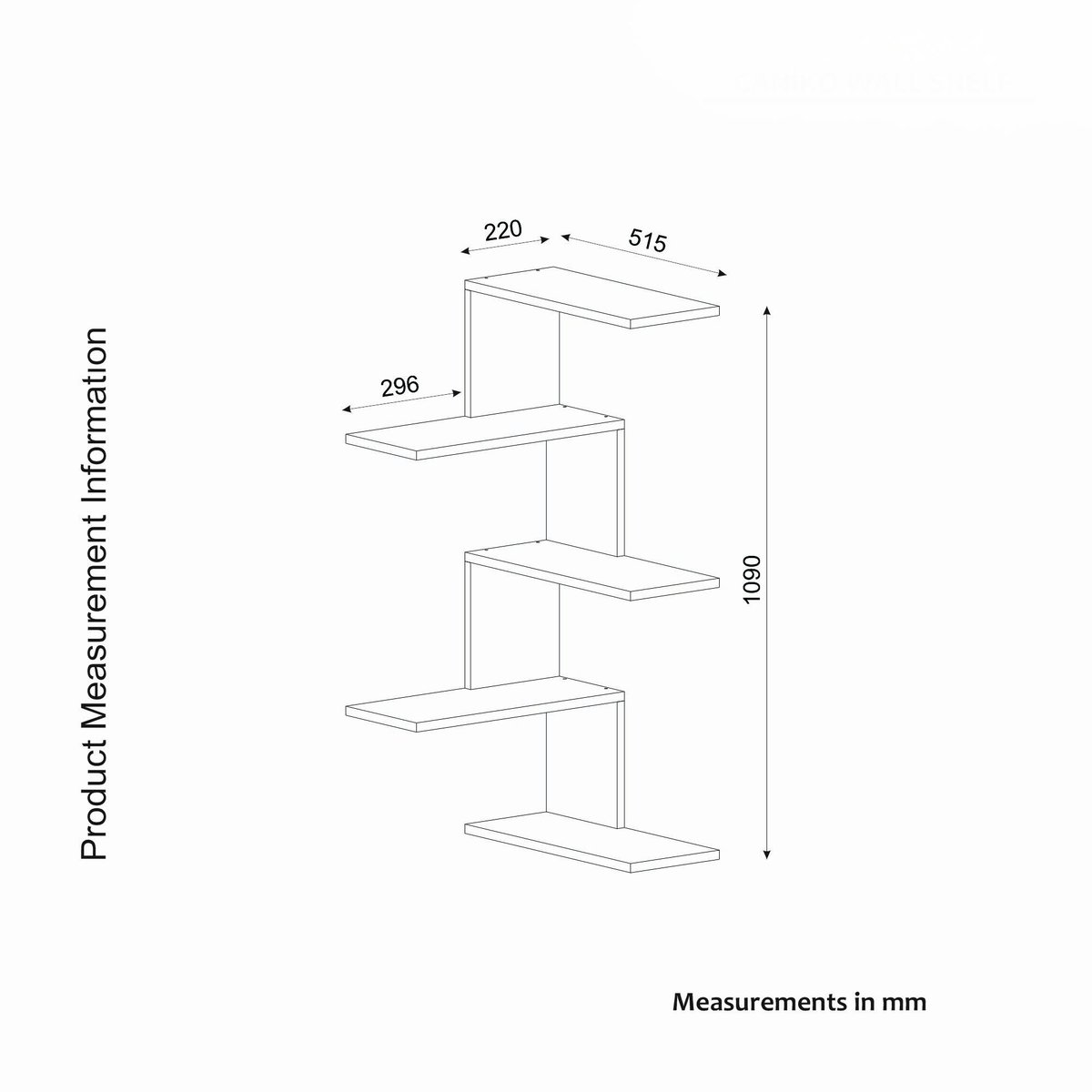 Etagère murale d'angle 5 plateaux MARFA blanc, PIER IMPORT