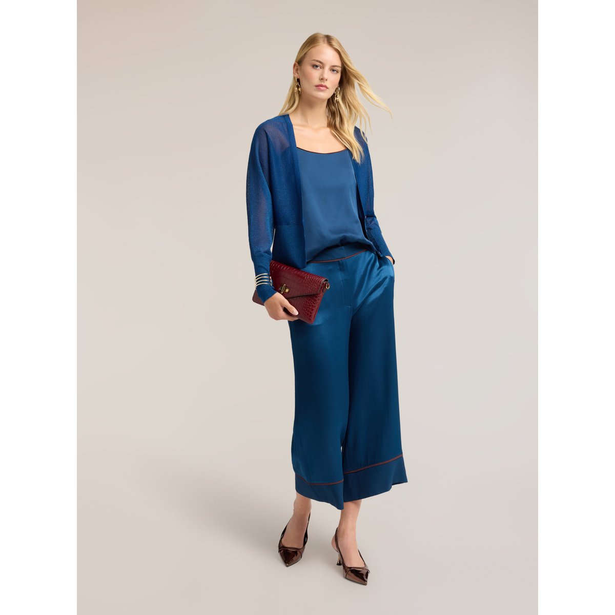 Cardigan fil textile bleu, MOTIVI
