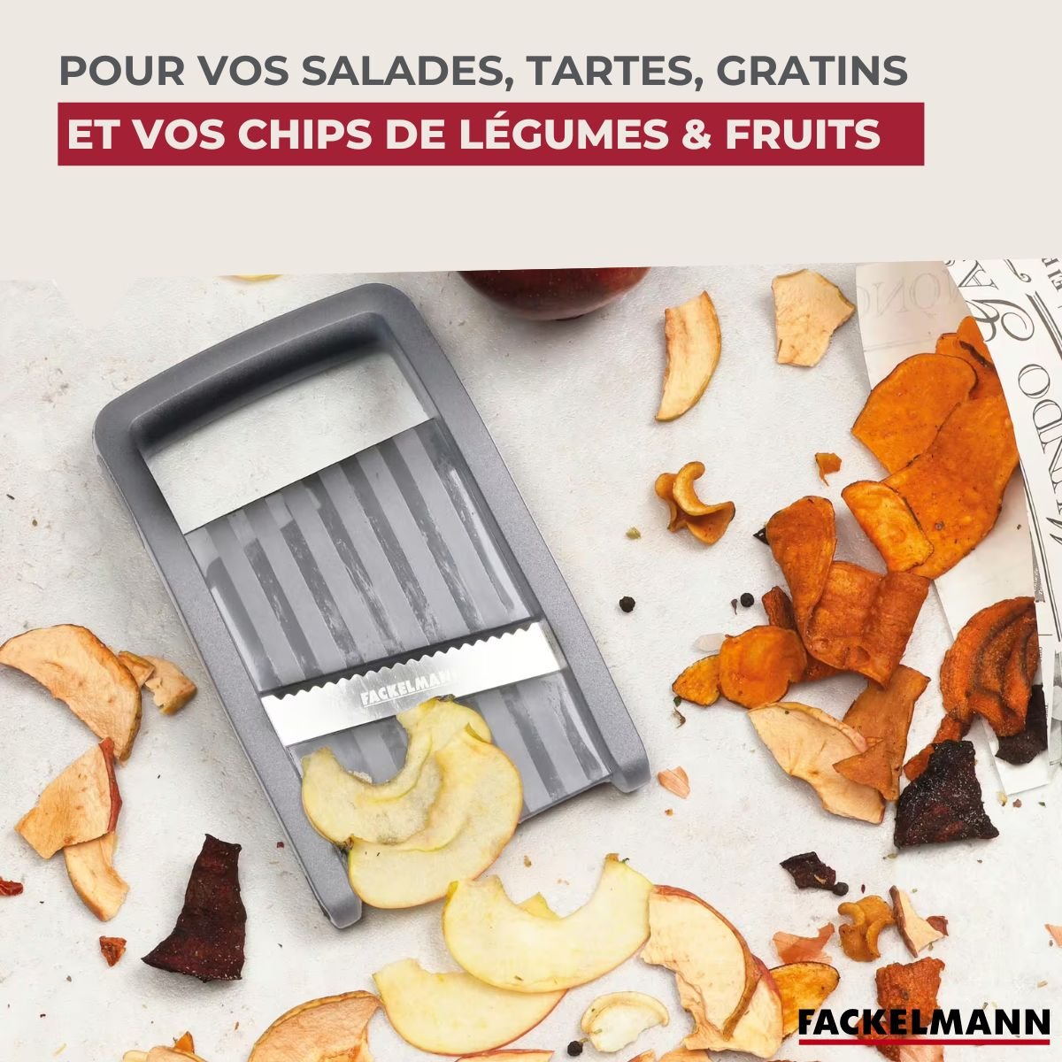 Set de 2 mandolines en plastique et inox HANDMADE TRADITION noir, FACKELMANN
