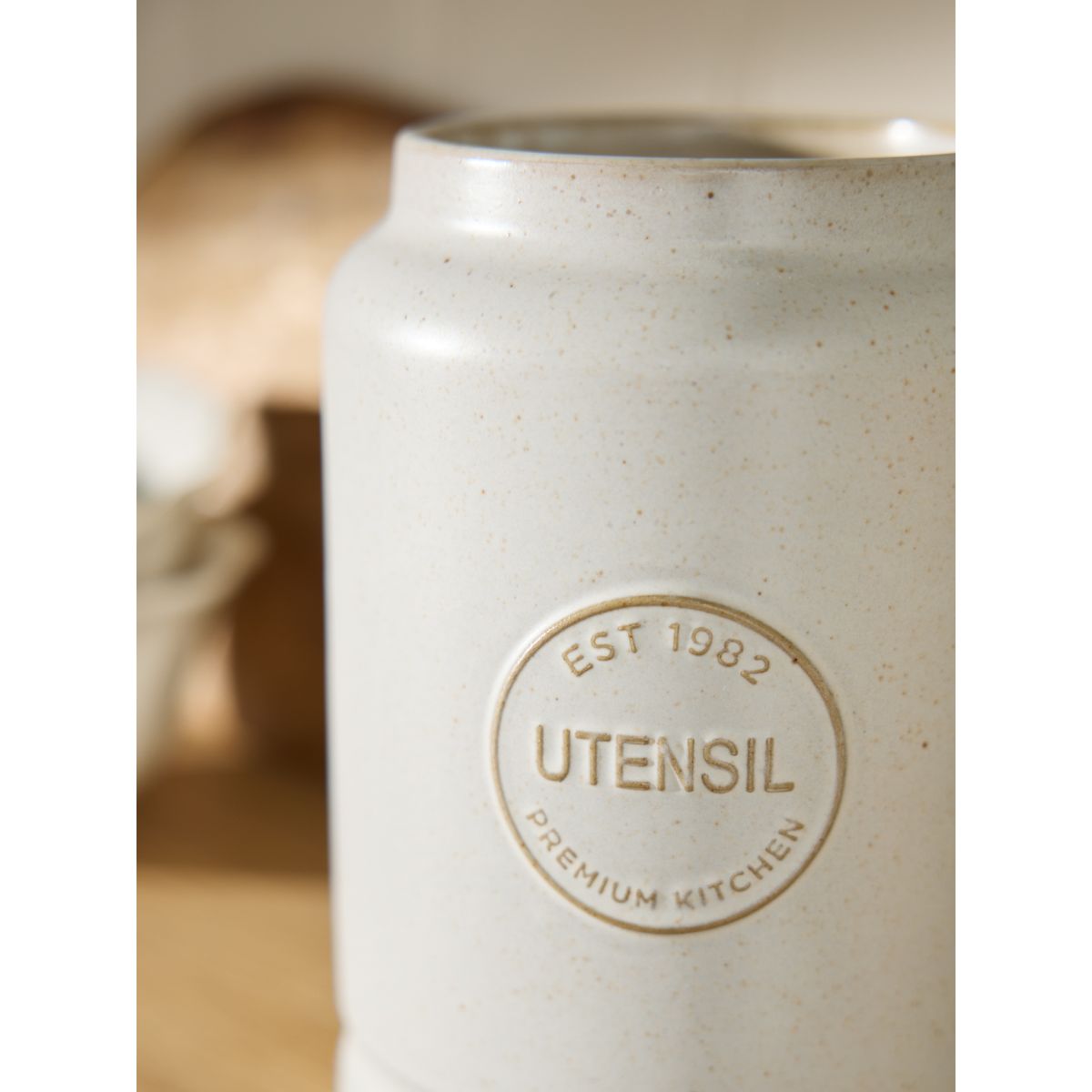 Pot à ustensiles avec badge style rustique naturel, NEXT
