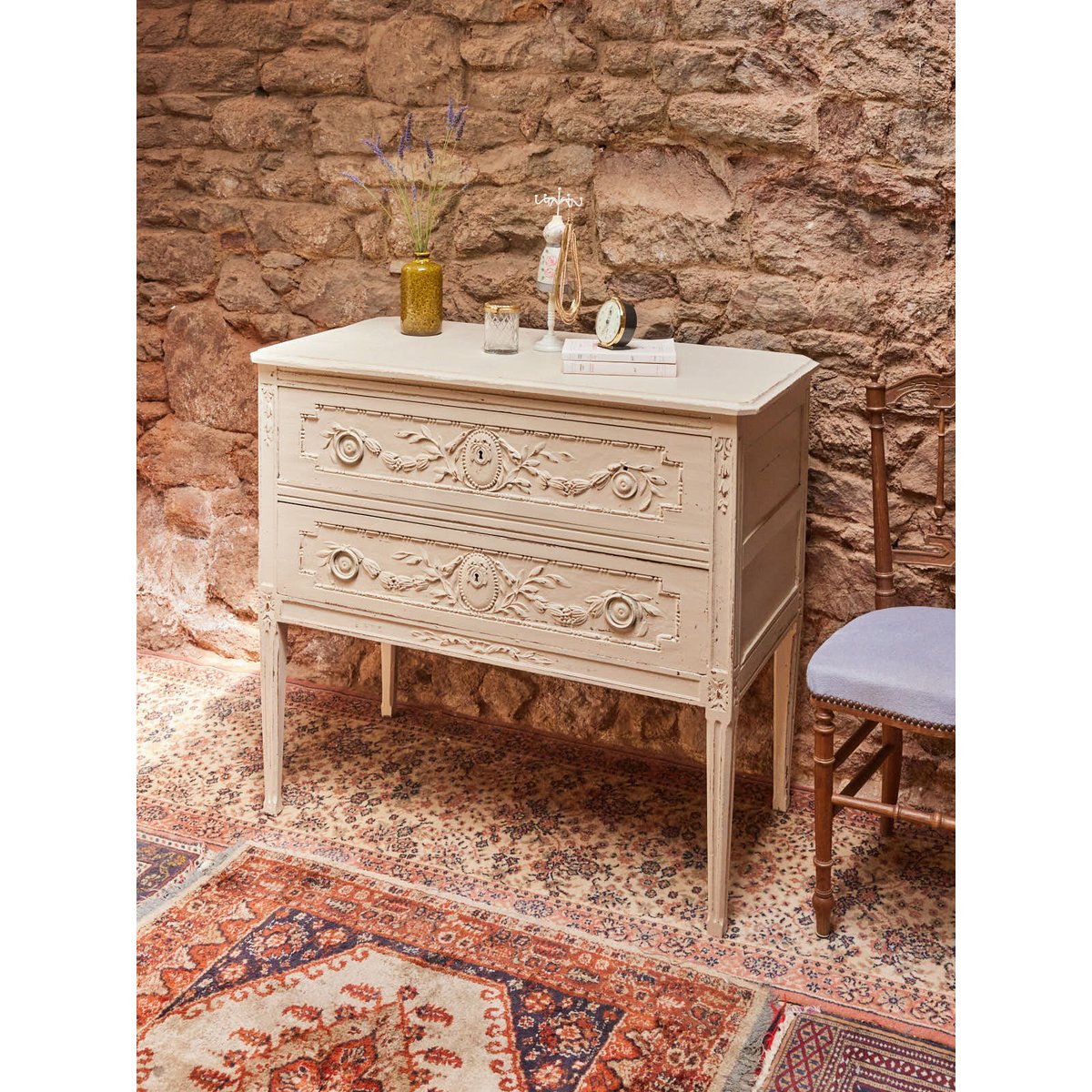 Commode en bois Garance N°674 - Bon état blanc, DEBONGOUT