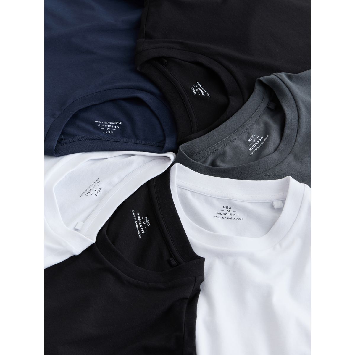 T-shirt en coton essential, lot de 6 noir/blanc/marine/gris, NEXT