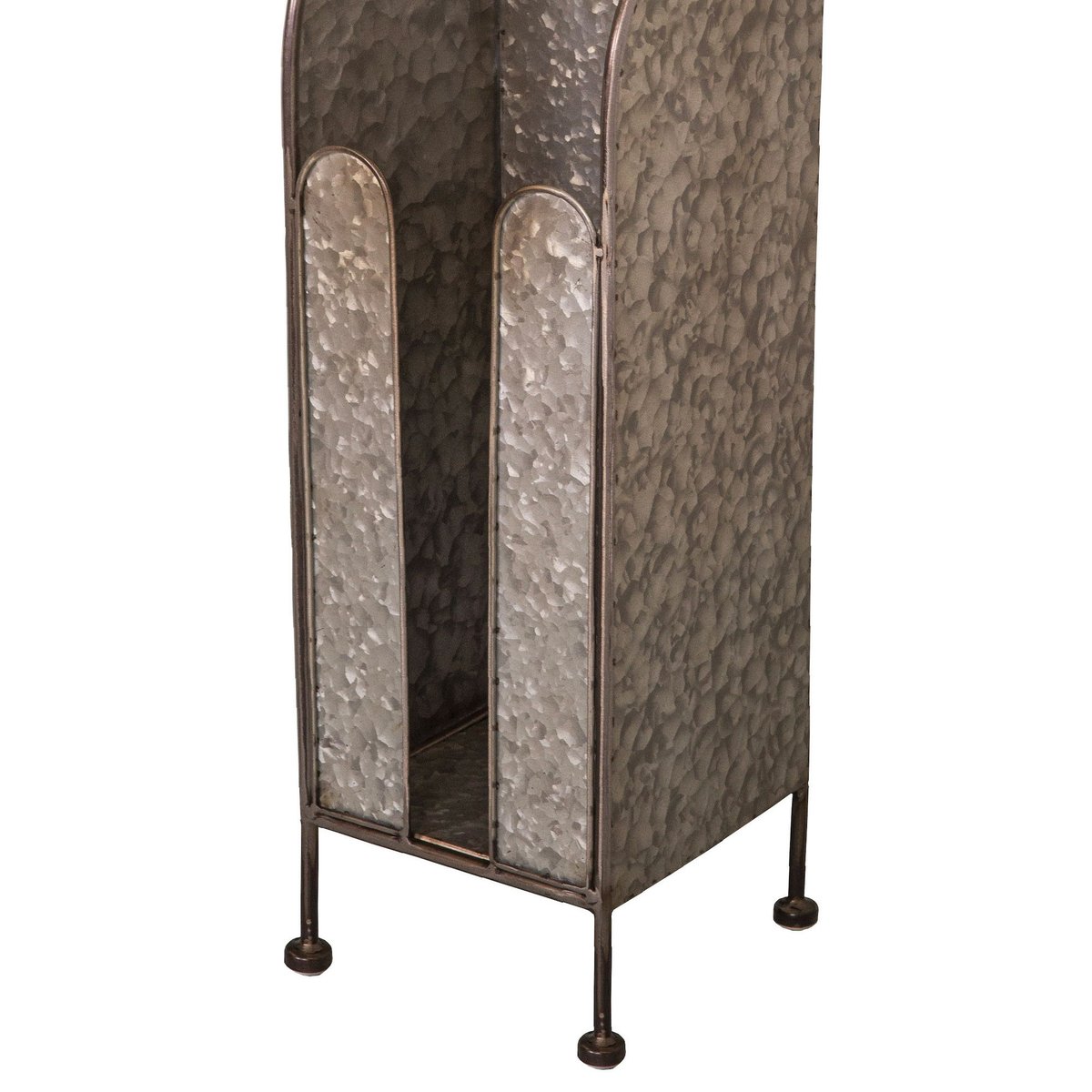 Dérouleur papier WC avec réserve rouleaux en zinc 21x17.5x80.5cm gris, WADIGA