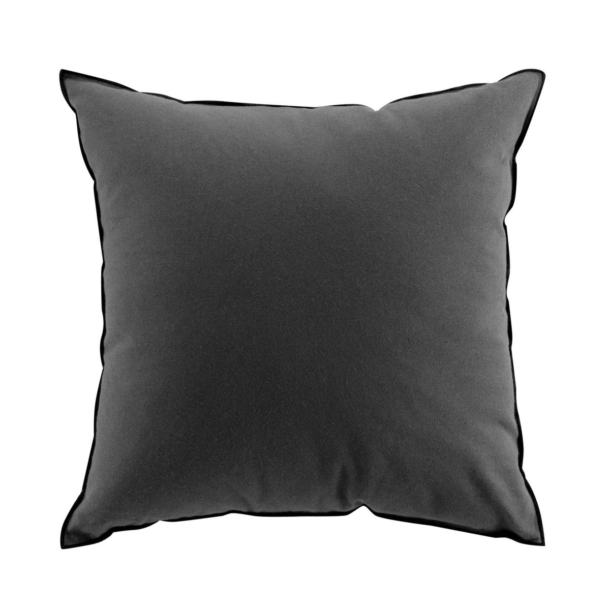 Coussin avec surjet en coton recyclé gris anthracite, DOUCEUR D'INTÉRIEUR