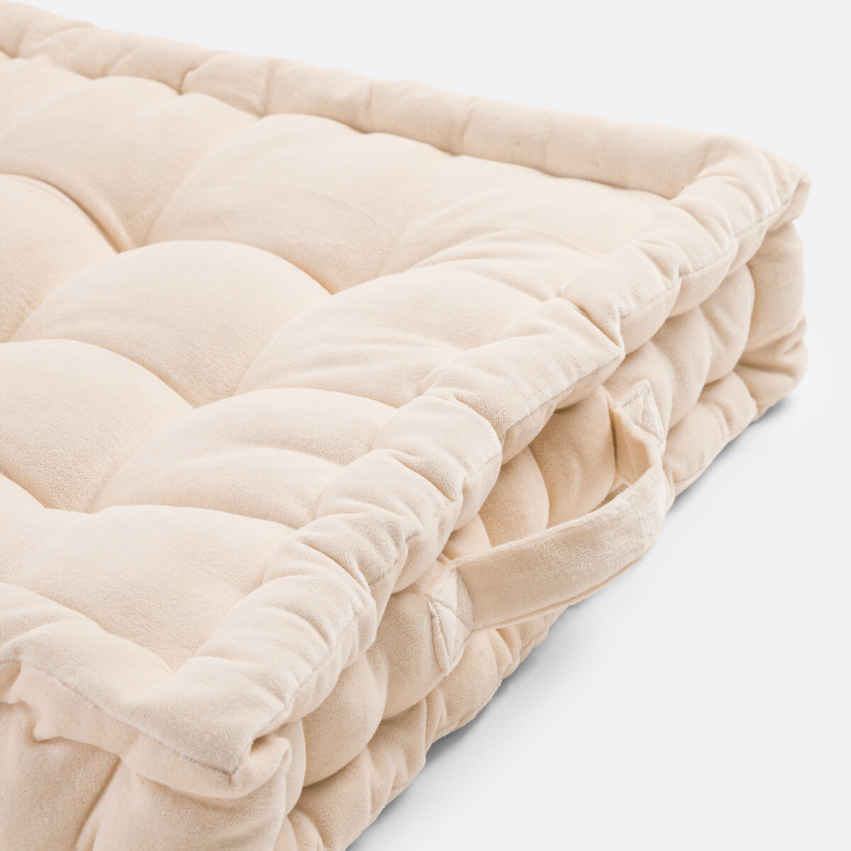 Coussin de sol 50x50 cm, en velours, GIROLI beige, LA REDOUTE INTERIEURS