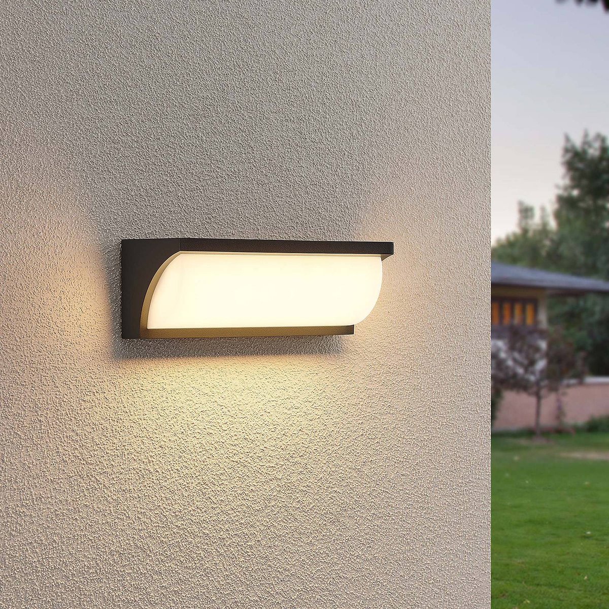 Applique extérieure en aluminium moderneLED anthracite, blanc satiné, LUCANDE