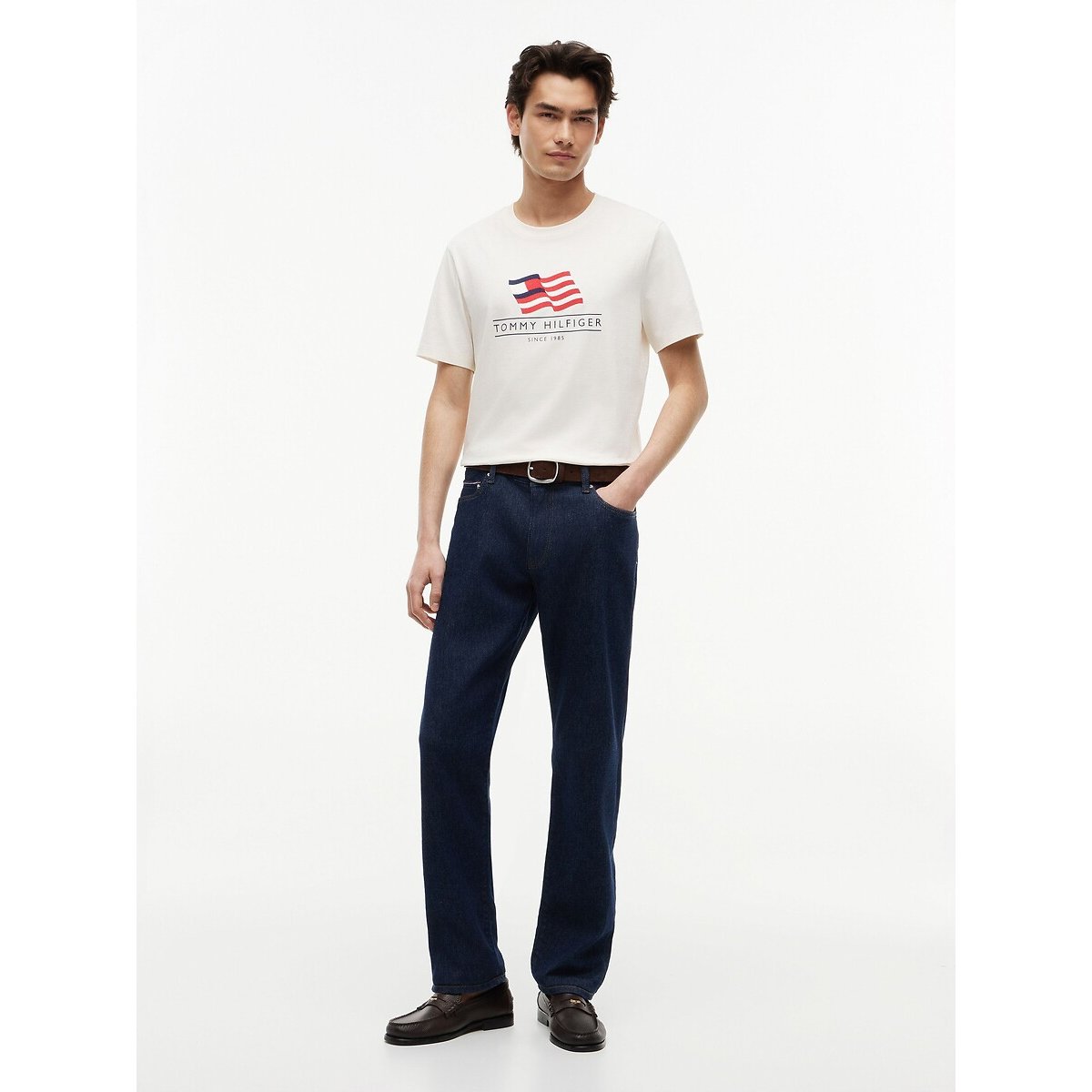 T-shirt manches courtes drapeau AMERICANA ecru, TOMMY HILFIGER