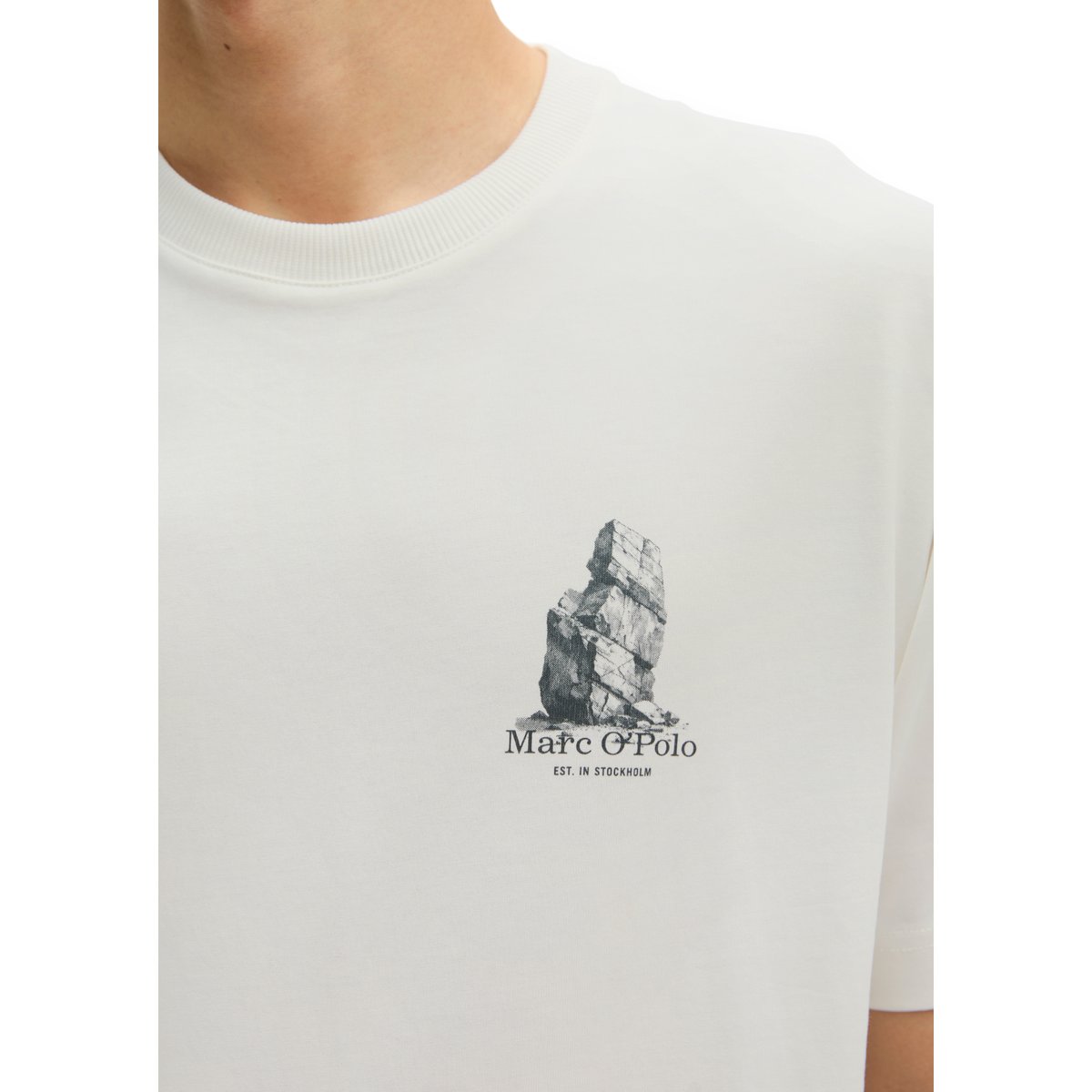 T-shirt regular avec un grand imprimé au dos blanc, MARC O'POLO