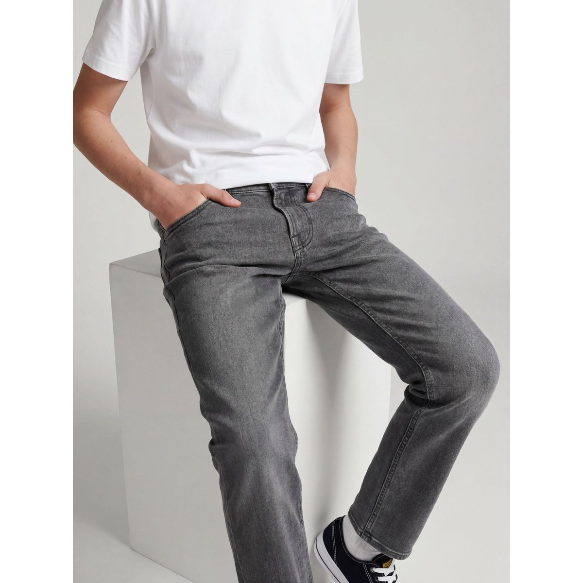 Jean coupe décontractée grey denim, JACK & JONES JUNIOR