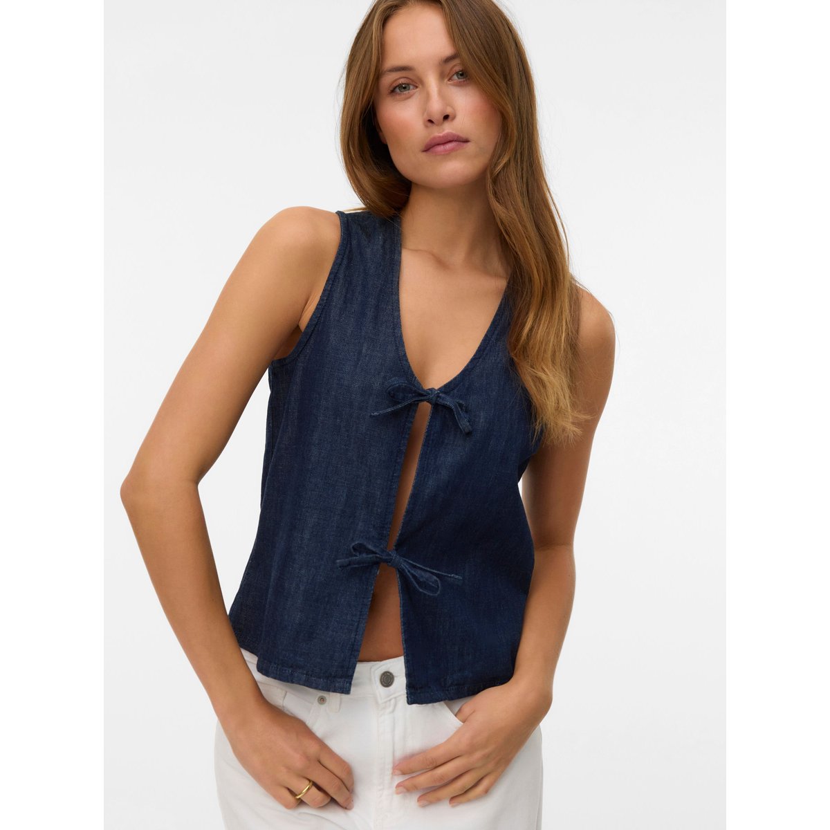 Top dark blue denim, VERO MODA
