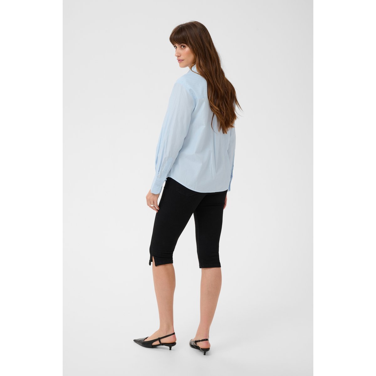 Chemise à manches longues bleu rayures light blue stripe, KAFFE