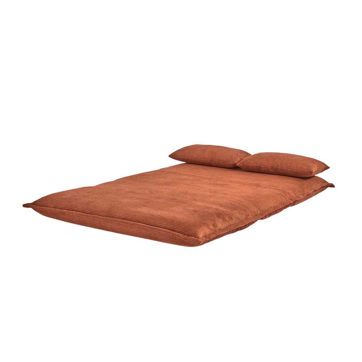 Canapé convertible en velours côtelé, LEON terracotta, NORDLYS