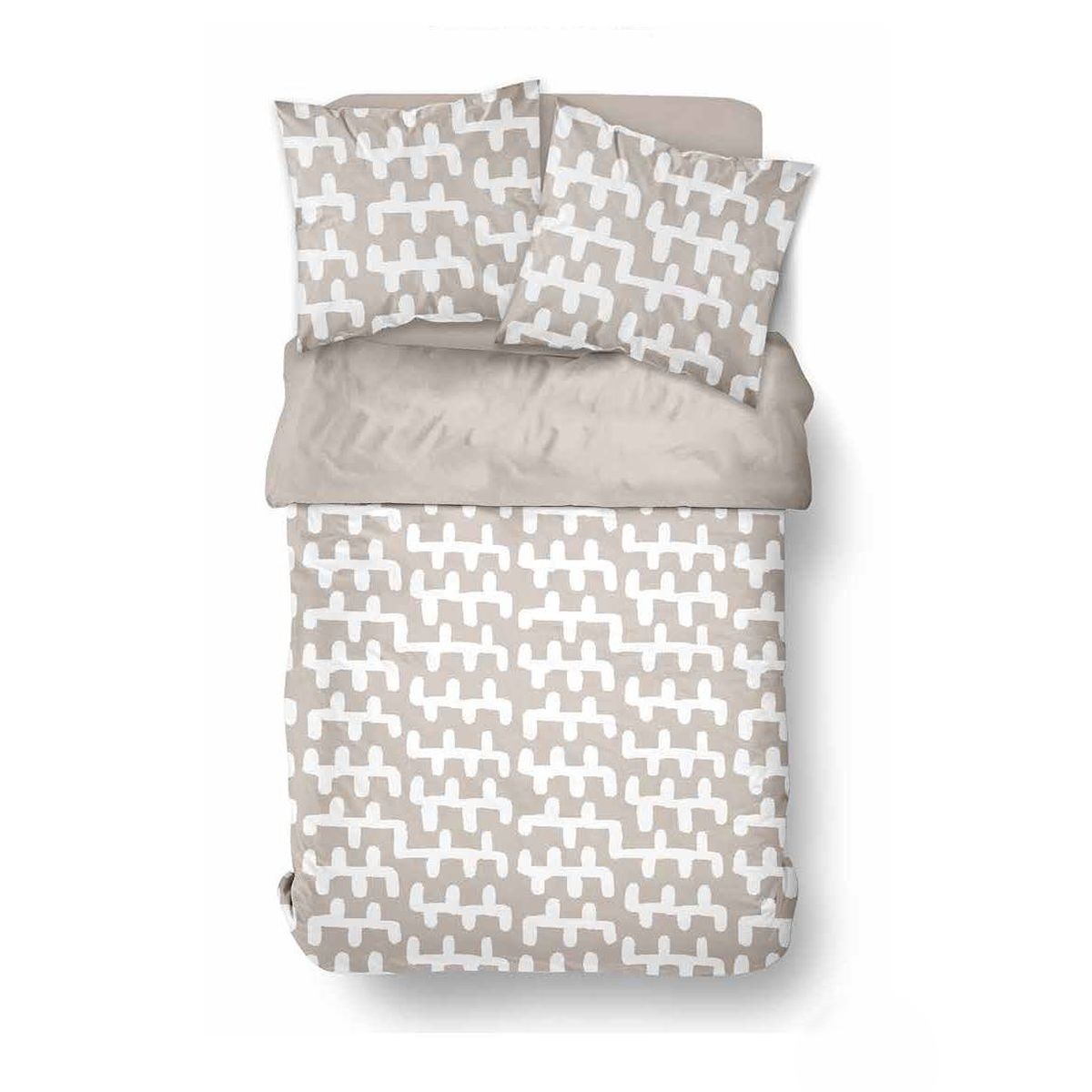 Parure de lit imprimé Graphique SUNSHINE AUGUSTINE beige, TODAY