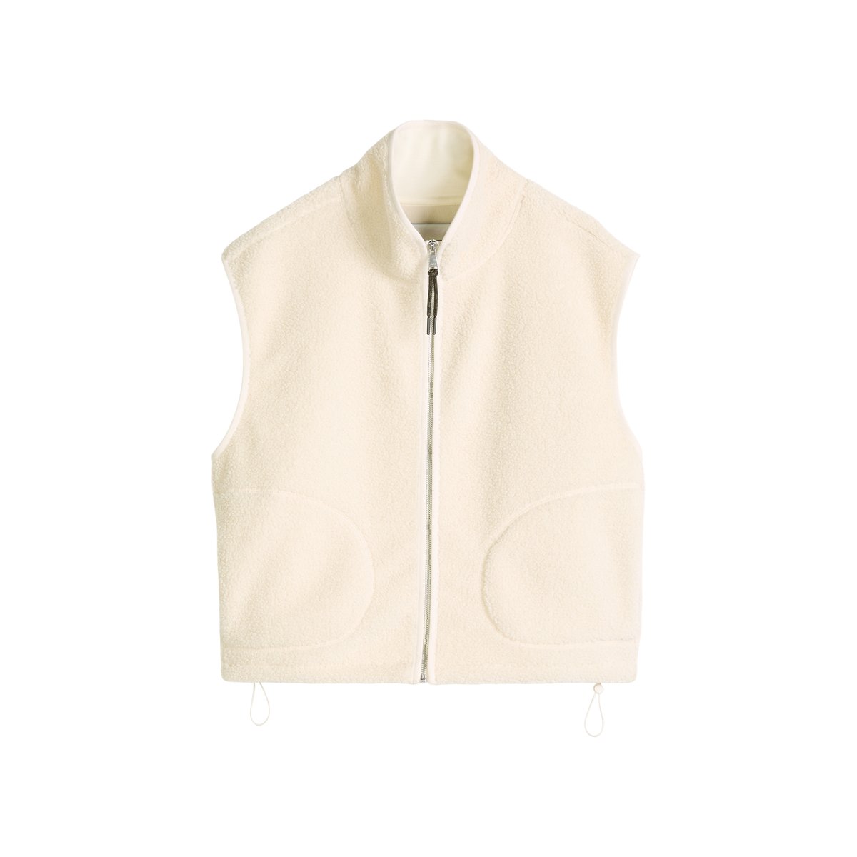 Gilet Teddy relaxed en polyester recyclé blanc naturel, MARC O’POLO DENIM