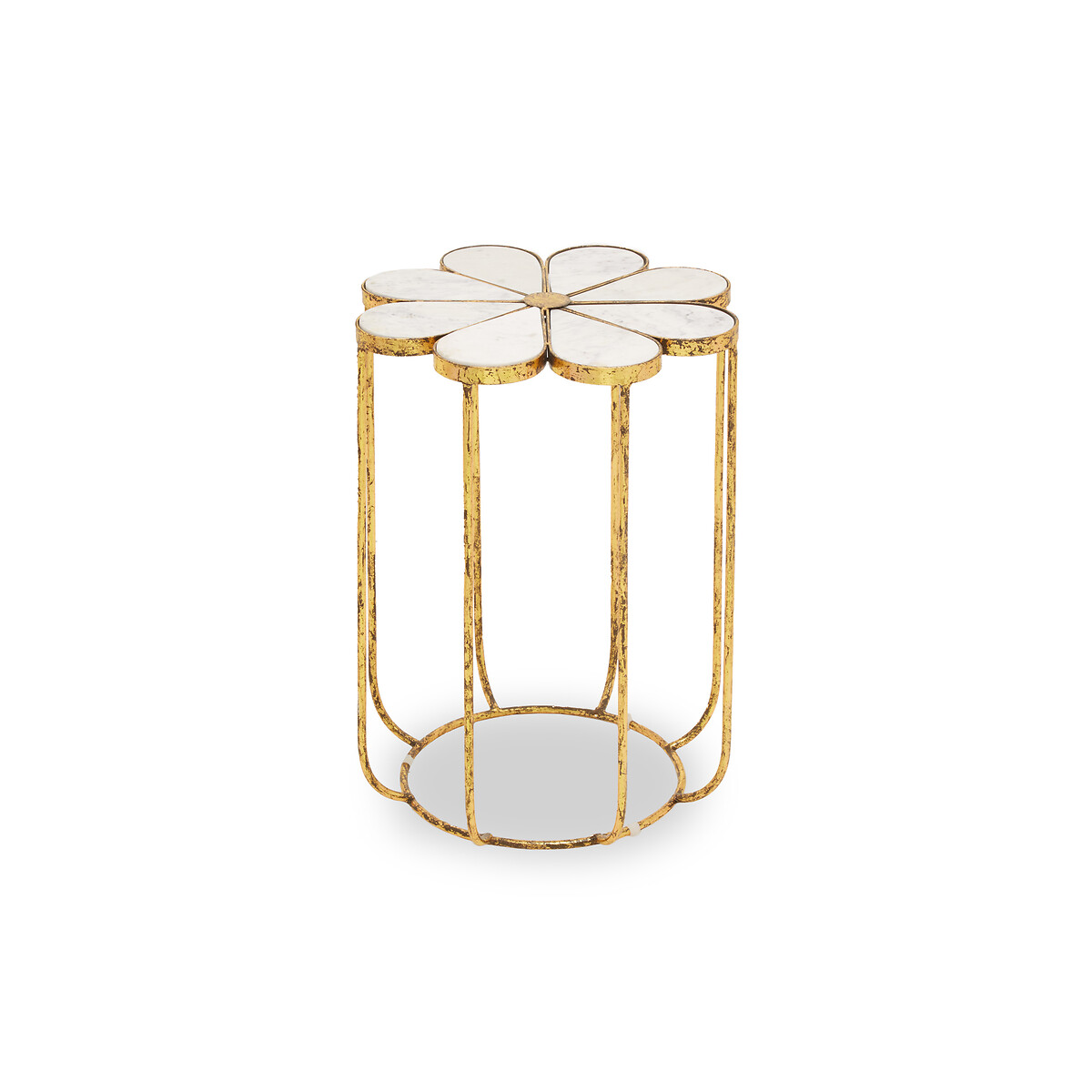 Ayaka Flower Mirrored Side Table gold-coloured, SO'HOME