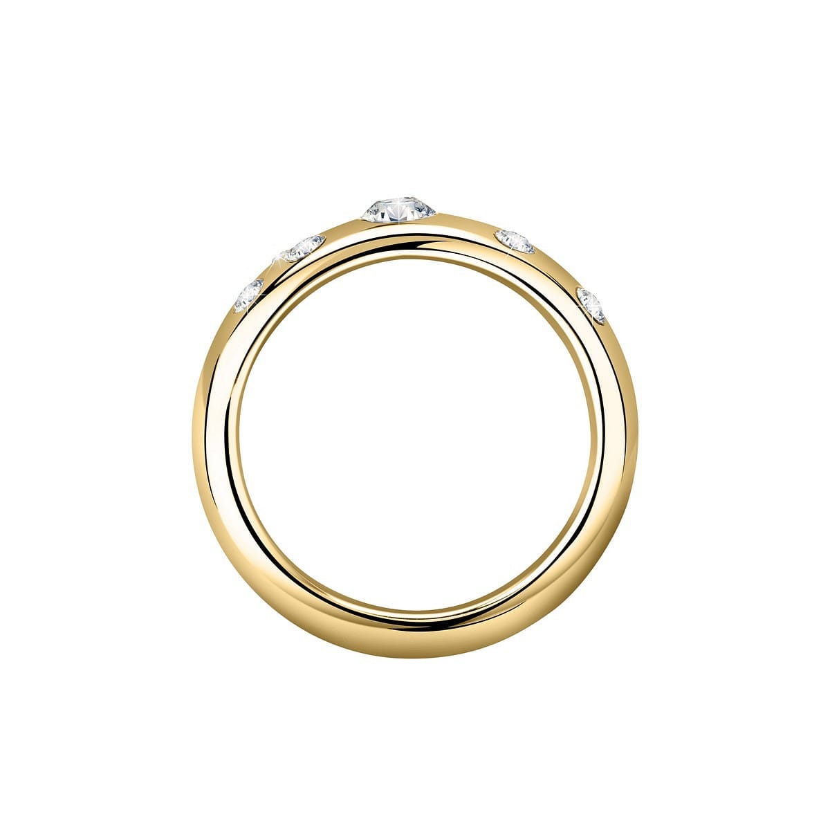 Bague en acier et cristal or et blanc, MORELLATO