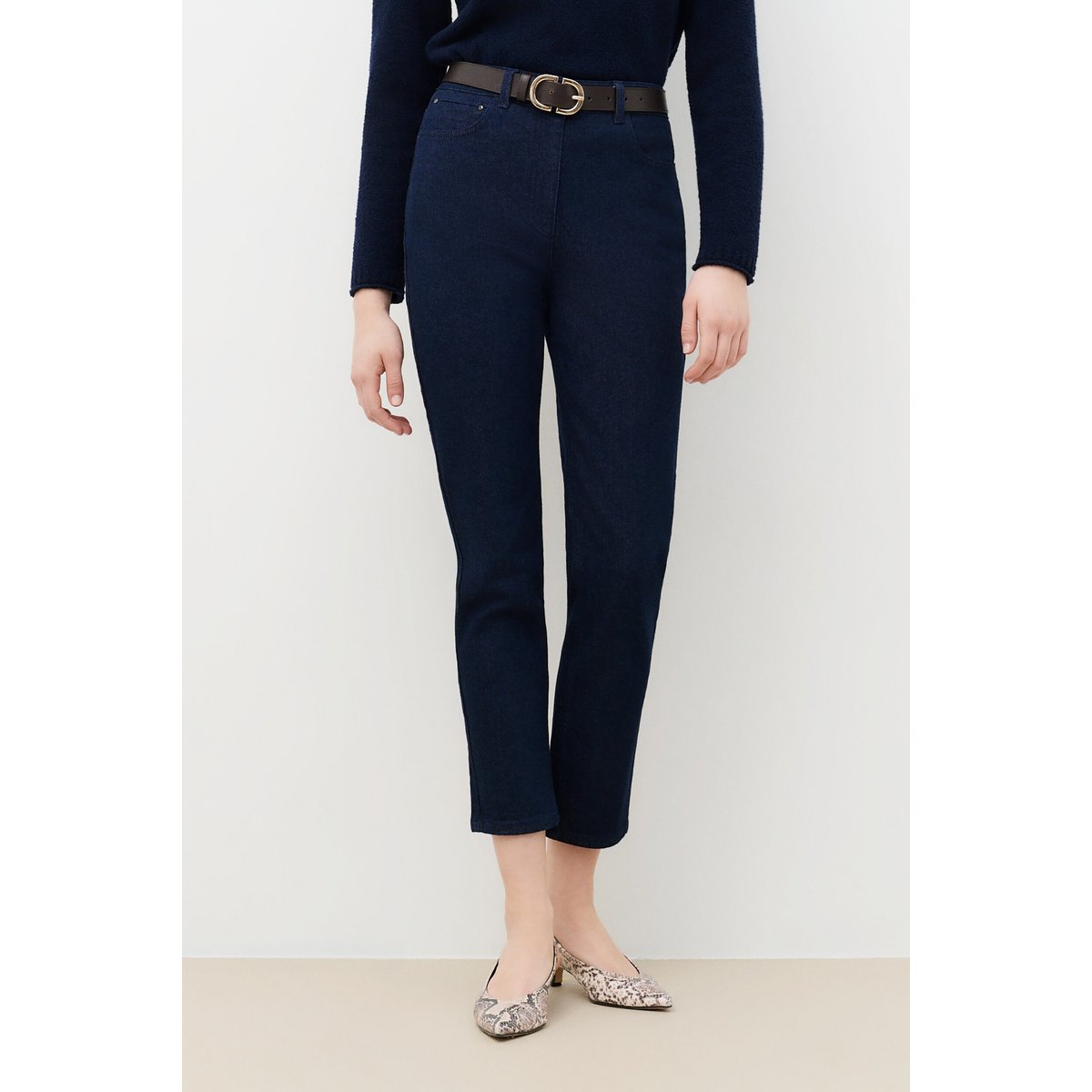 Pantalon slim haut PKURTDENIM denim brut, CAROLL