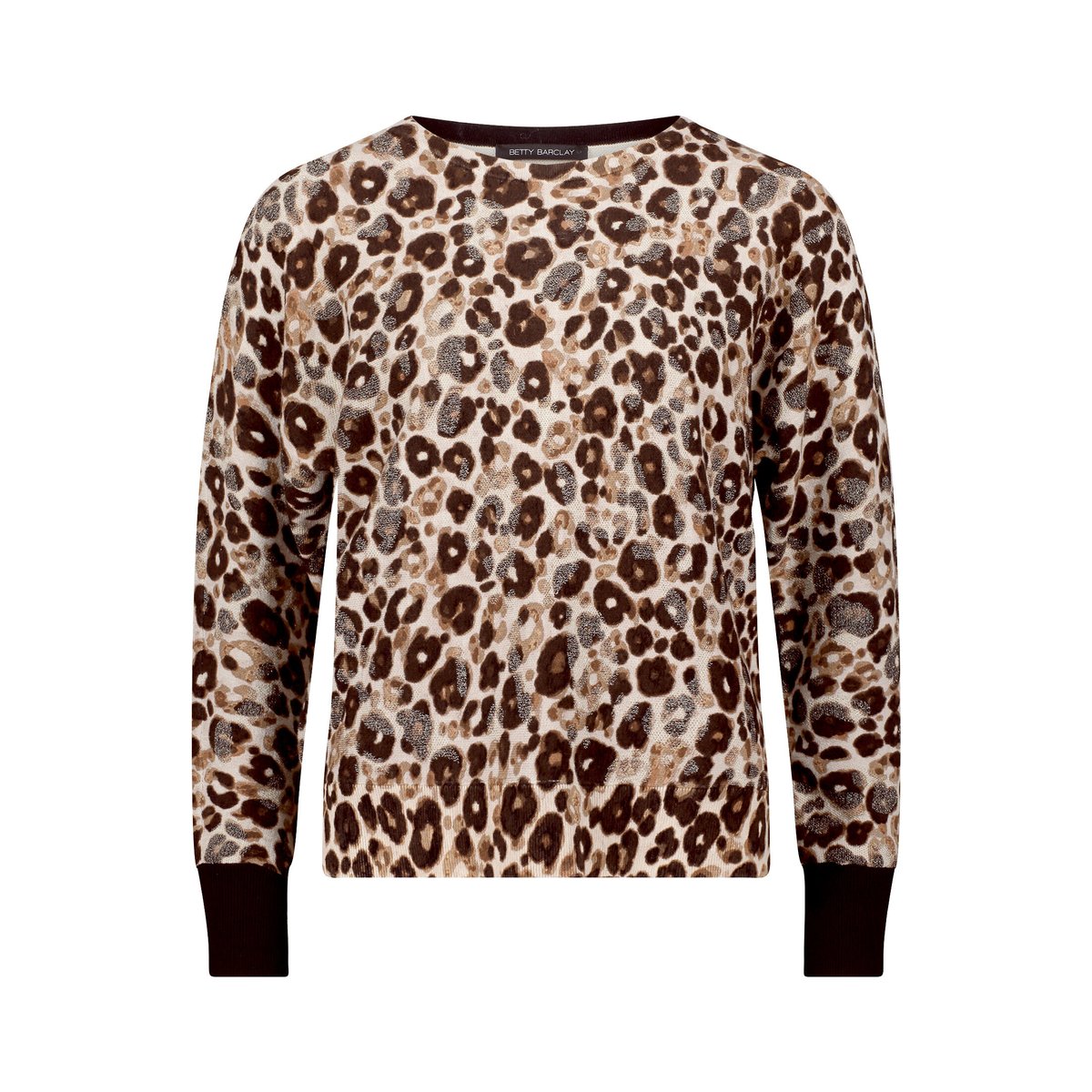 Pull-over en maille à motif jacquard taupe/beige, BETTY BARCLAY