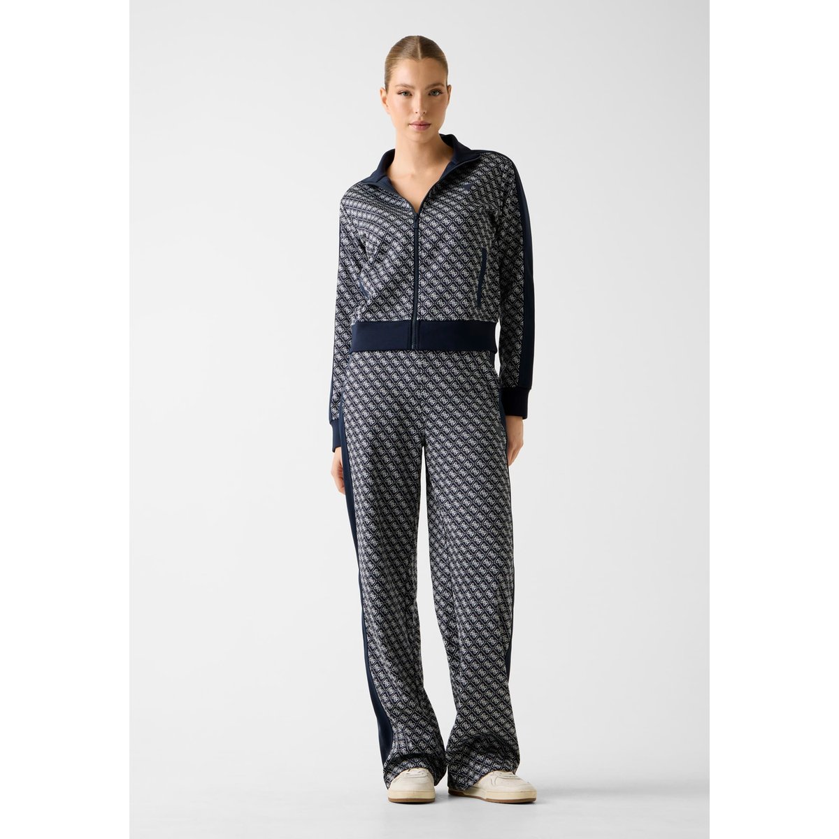Sweat Zippé À Logo Imprimé bleu, GUESS