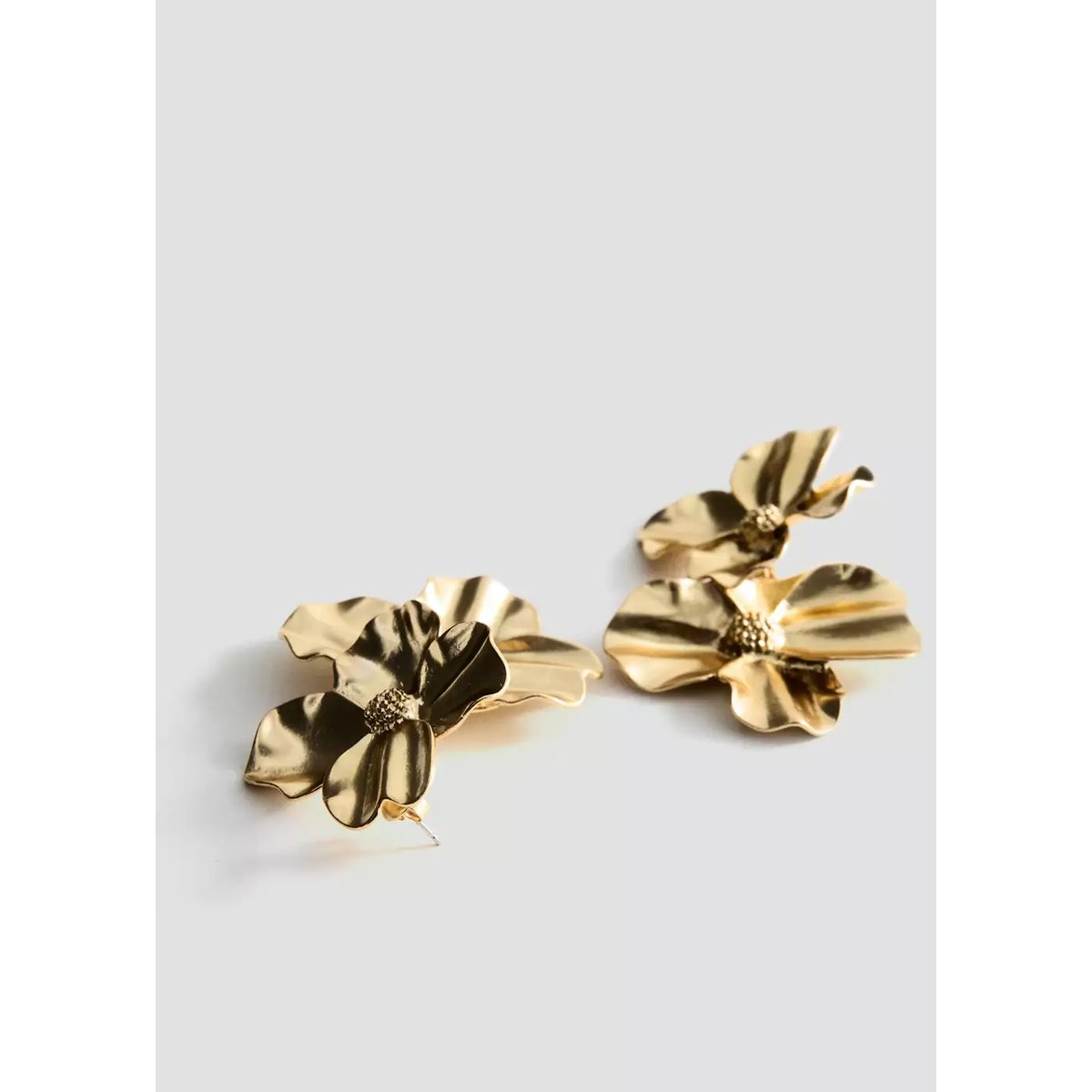 Boucles d'oreilles motif fleur or, MANGO
